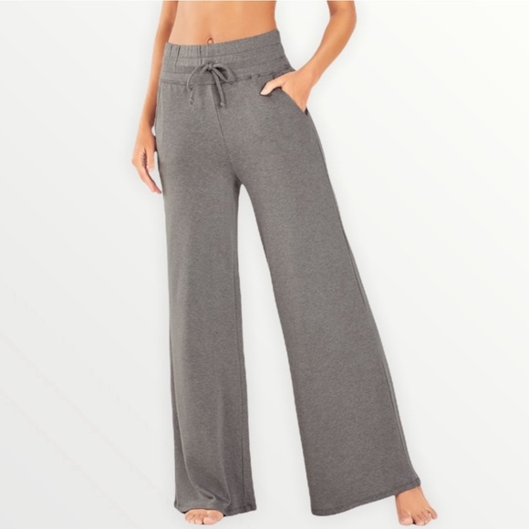 Fabletics Grey Wide Leg Heidi Loungpant with Drawstring - Picture 2 of 11